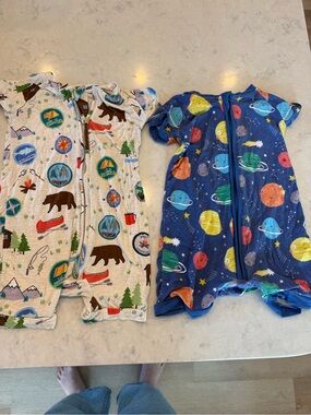 SOLD do not buy 2-Pack Little Sleepies Baby Rompers - Adventure & Space Prints